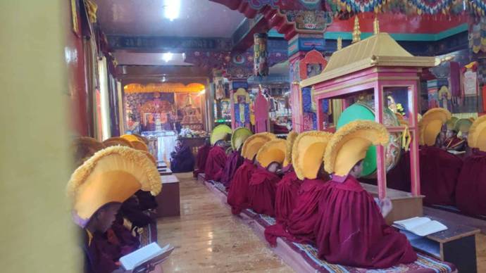Himachal: Tibetan monks offer special prayers at Dorjidak Monastery on  Tibetan New Year 'Losar'