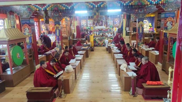 himachal tibetan monks offer special prayers at dorjidak monastery on tibetan new year losar 1  The News Mill